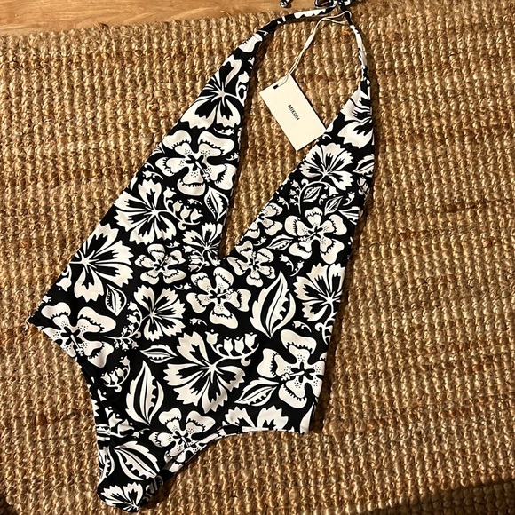 MIKOH Hinano Low V Cut Halter One Piece in Luau Night NWT - Picture 1 of 3